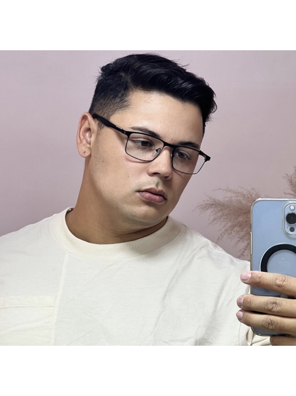 Armação de Óculos AQ240503 Retangular Preto e Vermelho